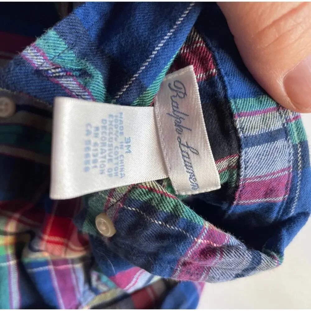 Ralph Lauren Boys 3M Plaid Shirt & Blue Chino Set